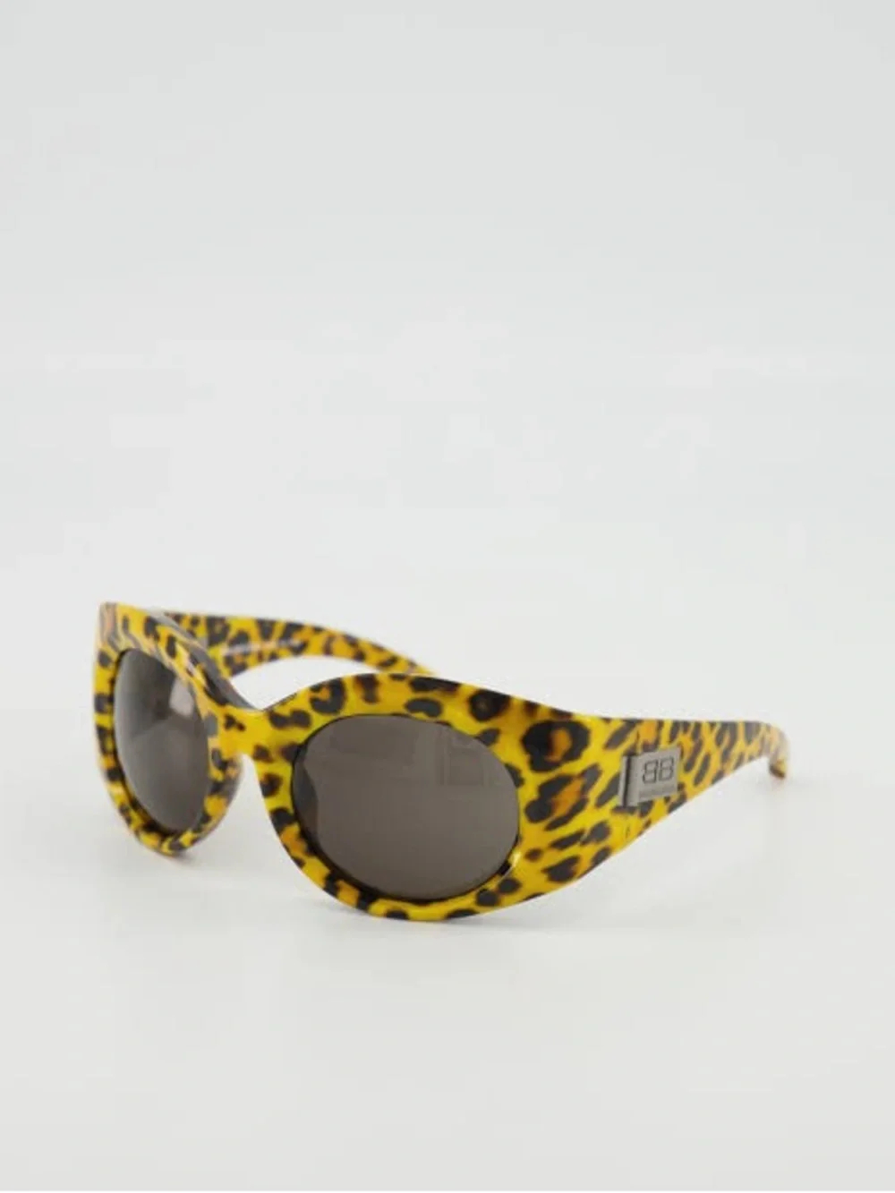 Leopard Print Yellow Sunglasses - Balenciaga
